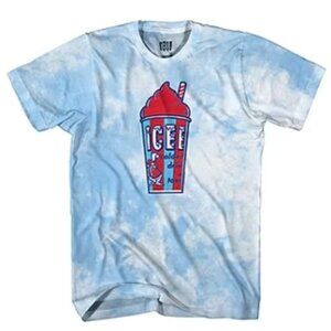 NWT Men's ICEE "Coldest Drink in Town" Tie-Dye Graphic Tee - Light Blue, Size XL